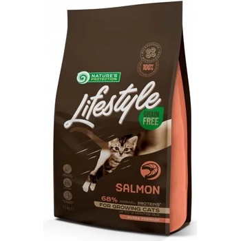 Nature's Protection Nature's Protection CAT - LIFESTYLE Grain Free Salmon Kitten, висококачествена храна за подрастващи котенца от всички породи, БЕЗ ЗЪРНО, със сьомга от Норвегия, Литва - 7 кг 125026