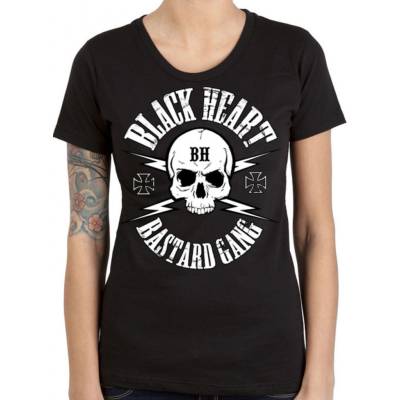tričko street black heart SKULL BAstarD GANG Čierna