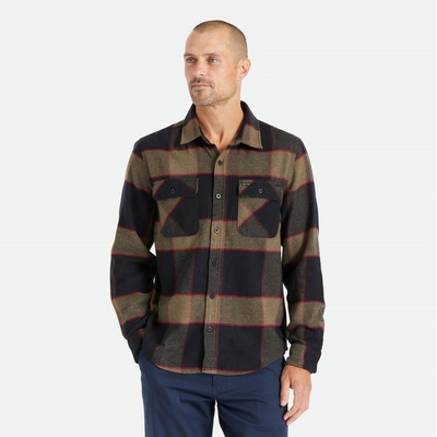 Brixton bavlnená košela Bowery Heather grey/Charcoal HTGCH