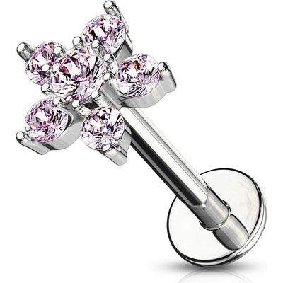 Šperky4U piercing do ucha kytička LB0009-P