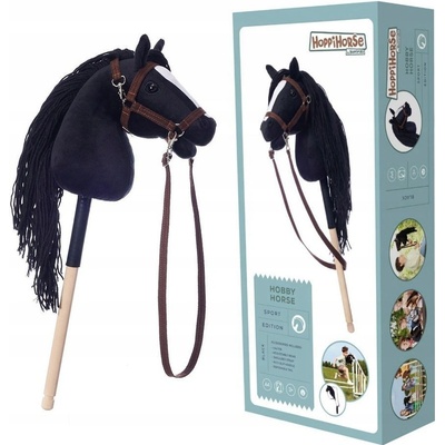 Kůň na tyči hobby horse HOPPIHORSE velikost A4 černý – Zboží Dáma