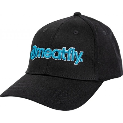Meatfly Brand Flexfit Blue Black Modrá