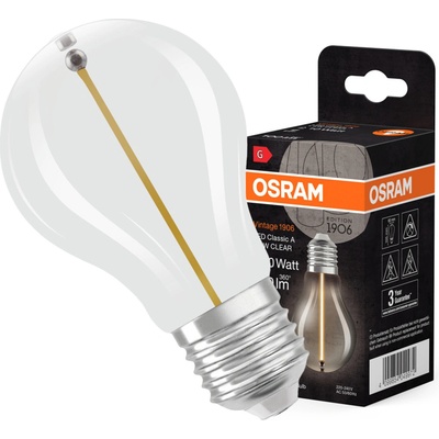 Osram A60 E27 1,8W = 10W 100 lm 2700K teplá bílá vlákno Vintage 1906