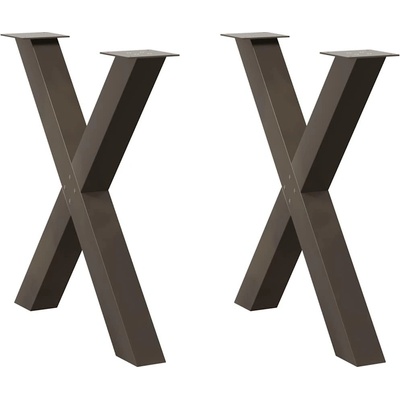 Omaxi 316394 Nohy k jídelnímu stolu ve tvaru X 2 ks přírodní ocel 70 x 72-73 cm ocel