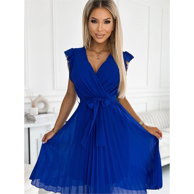 Numoco Плисирана рокля с деколте и волани - синя Numoco POLINA numoco | Sin | ЖЕНИ | S