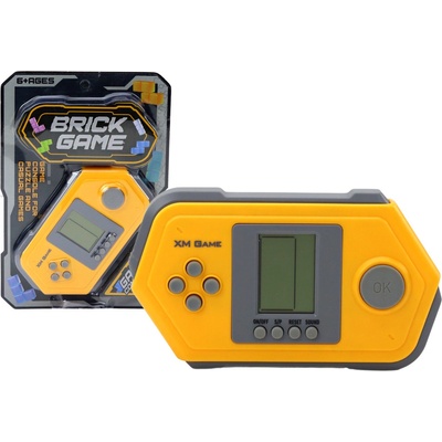 Mamido Elektronická herná konzola Tetris Brick Game šedo žltá