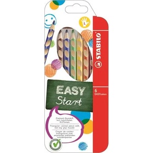 STABILO Комплект цветни моливи, триъгълни, за лява ръка, STABILO "EasyColours", 6 различни цвята (331/6)