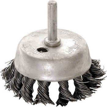 MTX Четка за бормашина, 75 mm, чашковидна с опашка, усукана на плитки стоманена тел MTX