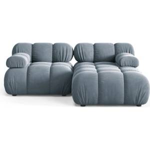 Micadoni Сив кадифен модулен ъглов диван (десен ъгъл/с лежанка) Bellis - Micadoni (MIC_SET4R_51_F1_BELLIS8)
