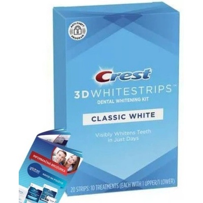 Procter & Gamble Bieliace pásiky Crest 3D Classic White 20 ks