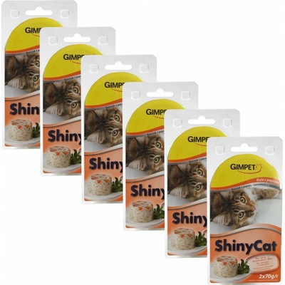 GimCat ShinyCat kuře + papája 12 x 70 g