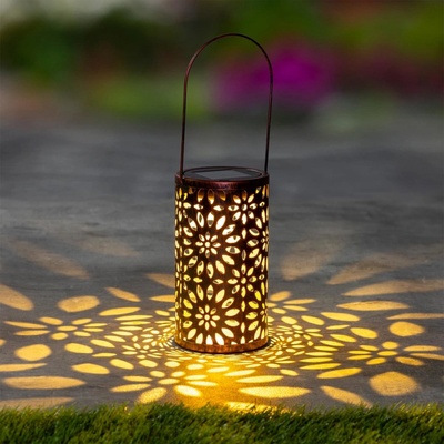 Haushalt international LED solární lucerna Zlatá záře Květy