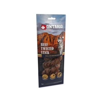 Ontario Rawhide Snack Twisted Stick 15 cm 1ks