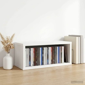 vidaXL Рафтове за CDs Бяло 40 x 17 x 17 см Инженерна дървесина (8012706)