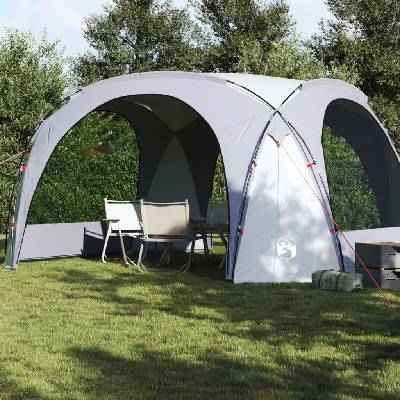 vidaXL Парти палатка, бяло и сиво, водоустойчива (94572)