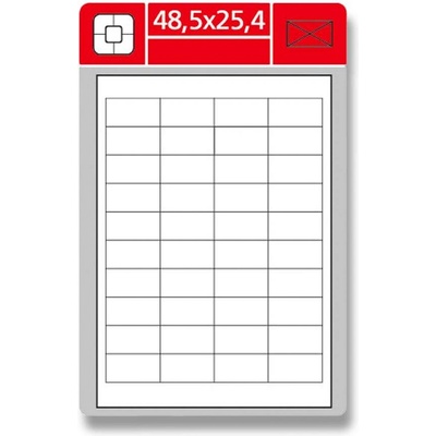 Coveris EPSW048025A4 samolepicí etikety 48,5×25,4 mm, 4000 etiket bílá