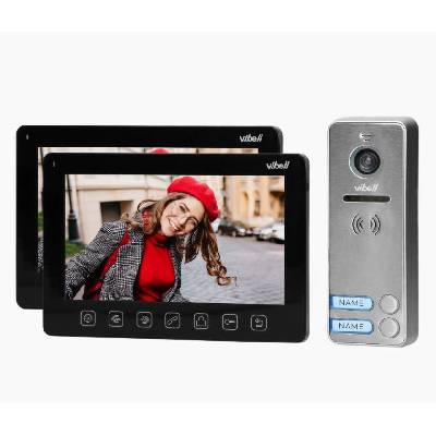 ORNO EX 1063 - kvalitní domovní videotelefon pro 2 účastníky, černé a bílé provedení monitorů, antivandalová dveřní jednotka, Barva: Černá
