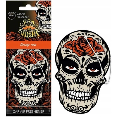 Aroma Car DIA DE LOS MUERTOS Skull Orange Man Island Driftwood
