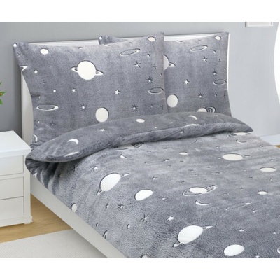 Bellatex obliečky mikroflanel Šedý vesmír 140x200 70x90