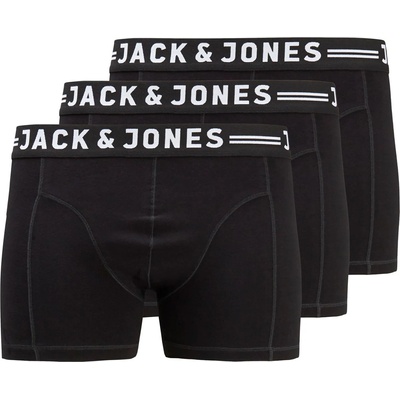 Jack and Jones Мъжки боксерки Jack and Jones 3-Pack Trunks Mens Plus Size - Black
