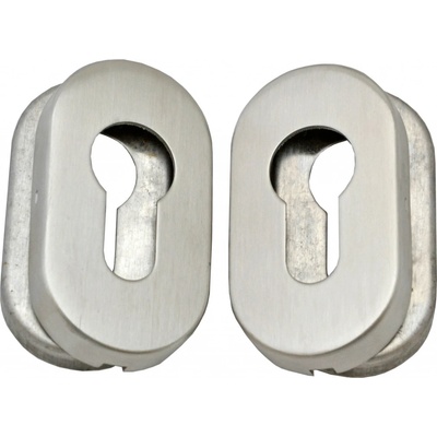 Oválná rozeta na cylindrickou vložku 66x32 mm, 1 pár, broušená nerez