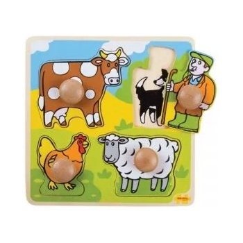 Image 1 of Bigjigs Toys Моят първи пъзел с дръжки - Ферма (bj520)