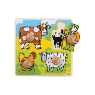 Bigjigs Toys Моят първи пъзел с дръжки - Ферма (bj520)