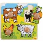 Bigjigs Toys Моят първи пъзел с дръжки - Ферма (bj520)