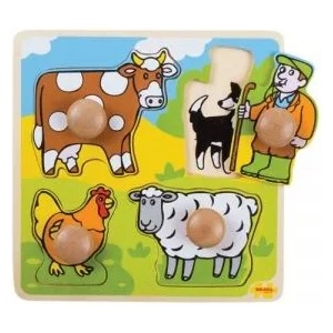 Bigjigs Toys Моят първи пъзел с дръжки - Ферма (bj520)