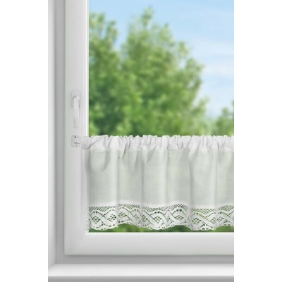 Takoy Vitrážová záclona VINCE z látky s prevahou bavlny zdobená čipkou 150 x 30 cm-HF-373038 | 150 x 30 cm