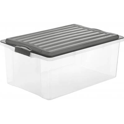 Rotho Úložný box Compact 38L Průhledný šedý