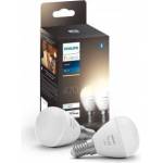 Philips White E14 Luster 2 × 470 lm, dimmable, warm white light, controllable via app, compatible with Amazon Alexa, pack of 2 - 929002440604 - mallbg
