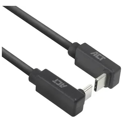 ACT Кабел USB-C 10Gbps, 60W, 1м, конектори на 90° up/down angled (AC7477)