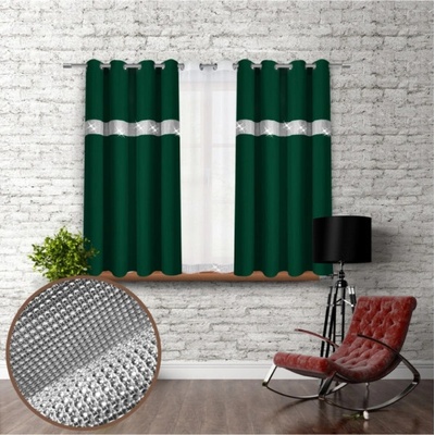 Mondo Italia Záves na kruhoch so zirkónmi 140x160 cm tmavozelený Zelená 140x160 cm