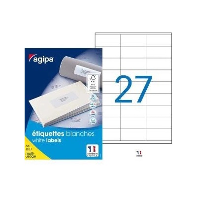 Etikety univerzálne 70x31mm Agipa A4 100 hárkov