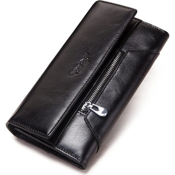 Delis Дамски портфейл Delis, Basilia PT1212, естествена кожа, черен (PT1212)