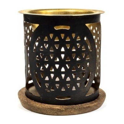 Kovová aroma lampa Kvet života