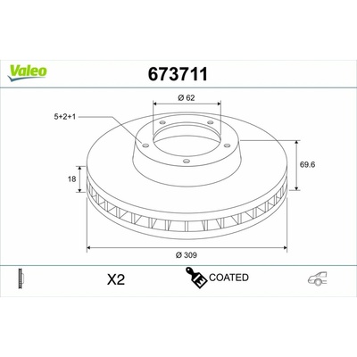 Brzdový kotúč VALEO 673711