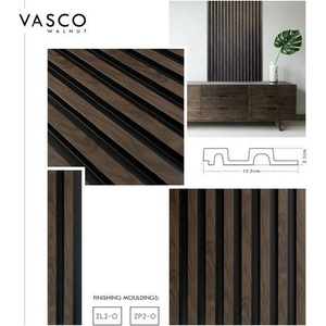 Lamelio Ляв оребрен краен панел Lamelio Vasco с покритие от орех 6.2x270 см (ZL2-O)