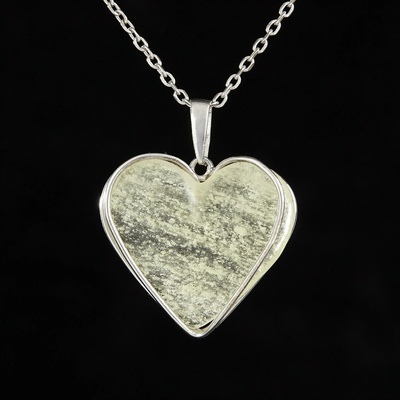 My Moldavite Stříbrný přívěsek s libyjským sklem srdce 25-83