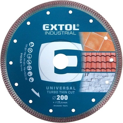 EXTOL INDUSTRIAL kotouč diamantový řezný, O 200x25,4x2mm, 8703046 8703046
