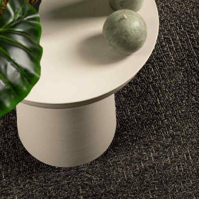 Pure Line Home Килим zizur, имитация на юта, кръгла шарка, за закрито и открито, антрацит