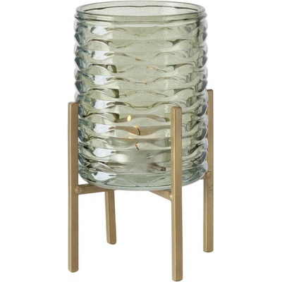 Boltze Home Svícen na čajovou svíčku BOLITO, zelené sklo, Ø 8 cm, vzor 2 zelená