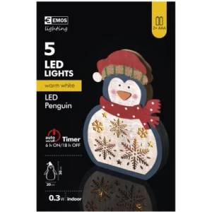 EMOS zy2332- led коледна фигура ПИНГВИН, 5 бр, топла светлина, 2хААА, 20/30см (zy2332)