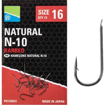 Preston Innovations Natural N-10 Hooks vel.16 15 ks