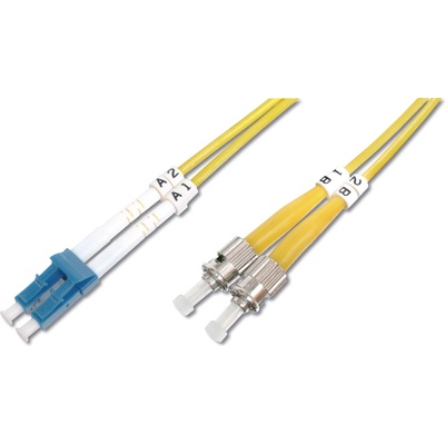 Digitus DK-2931-03 Fiber Optic Patch Cord, LC to ST, Singlemode, OS1, 09/125 µ, Duplex, 3m