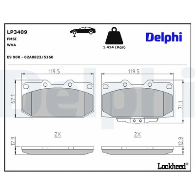 Sada brzdových platničiek kotúčovej brzdy DELPHI LP3409