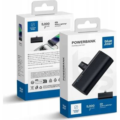 Blue Star 5000 mAh Power Bank с Lightning конектор, черен