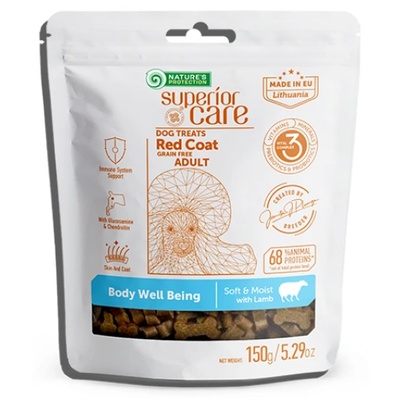 Nature's Protection DOG - Superior Care Red Coat Healthy Body Endurance with Lamb, лакомство за червени кучета с агне - за издръжливост на тялото 150 гр, Литва