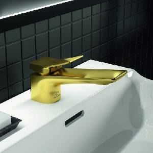 Ideal Standard Смесител за умивалник Ideal Standard Atelier Conca, златист цвят, с изскачащ вентил (BC753A2)